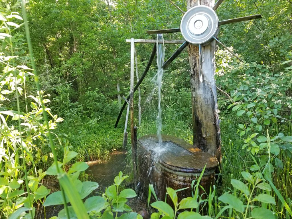 Water flows from Artesian well