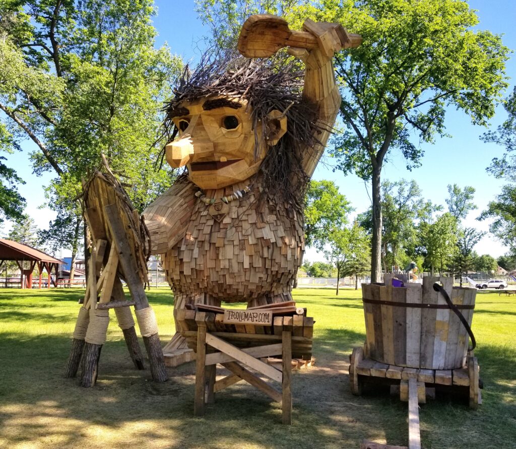 Alexa, the Thomas Dambo troll in Detroit Lakes City Park