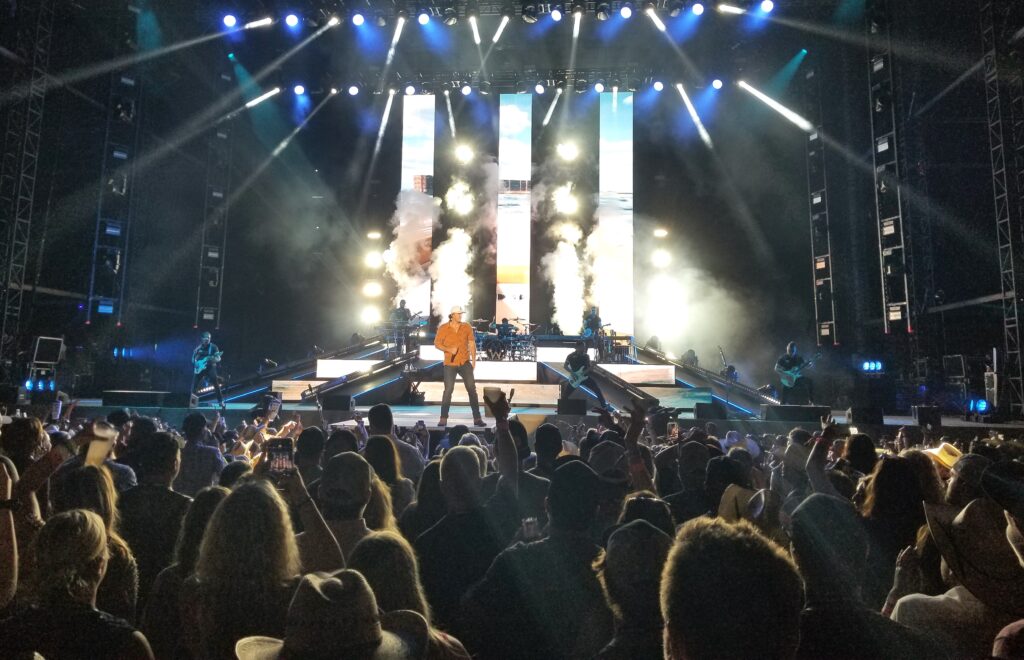 Crowd of fans at the evening headliner performance