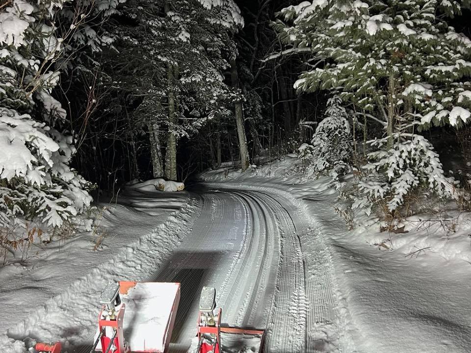 Groomed xc ski trail at Rainbow Resort